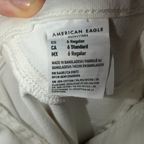American Eagle Curvy High Rise Jegging Women’s Size 6 White Super Stretch - Picture 7 of 8